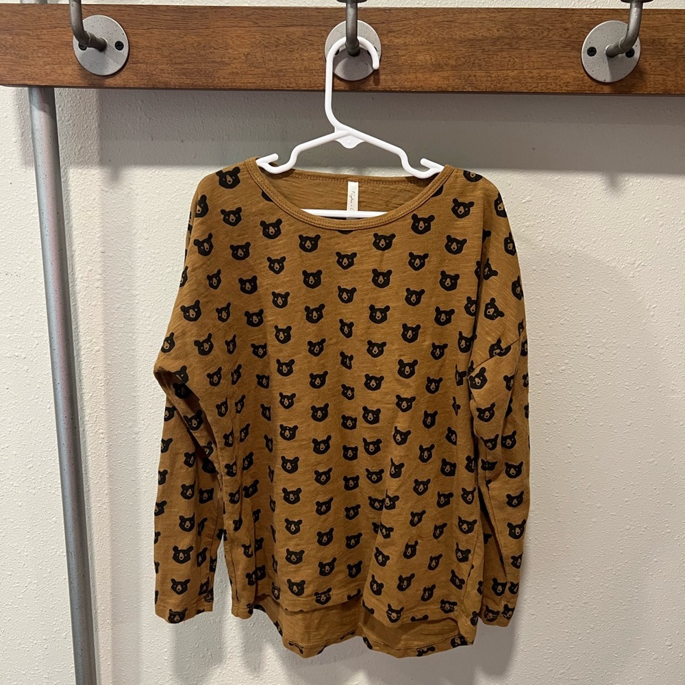Rylee + Cru bear shirt size 8/9 long sleeve NWOT